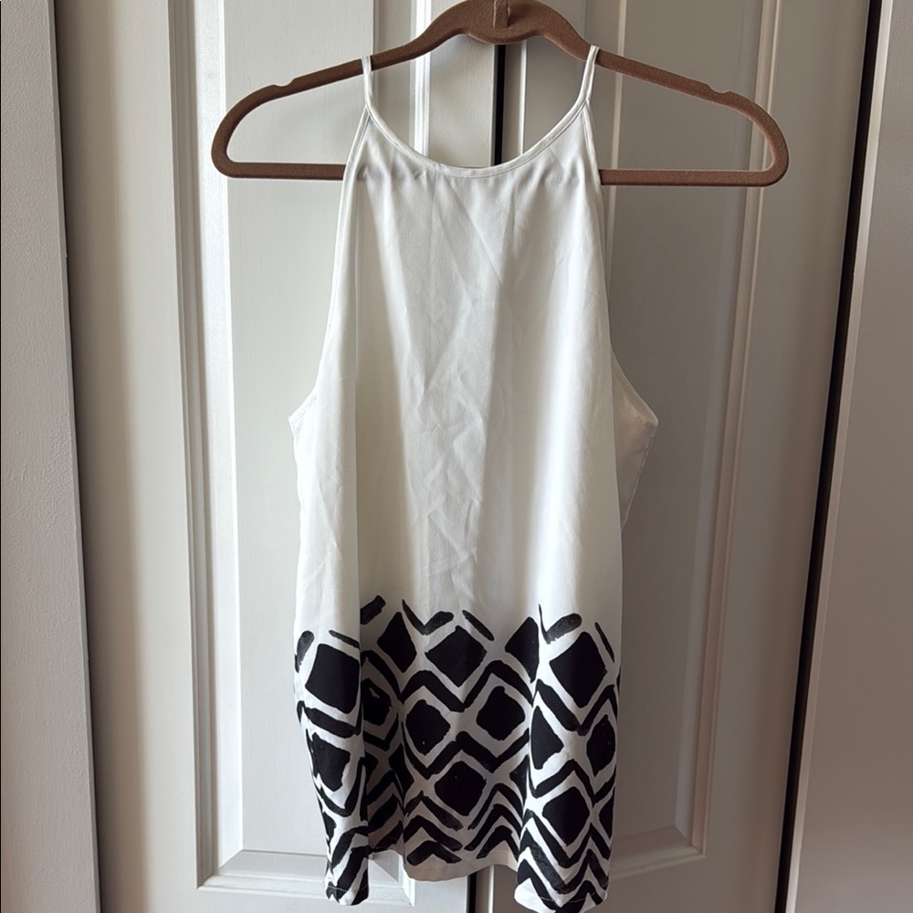 DKNY White and Black Women's Halter Top
